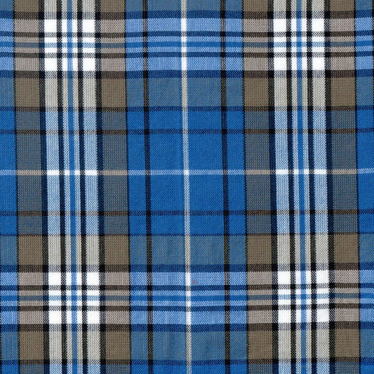 Tela para uniformes SchoolLine 13002396 Dacron; tela a cuadros azules con blanco y negro.