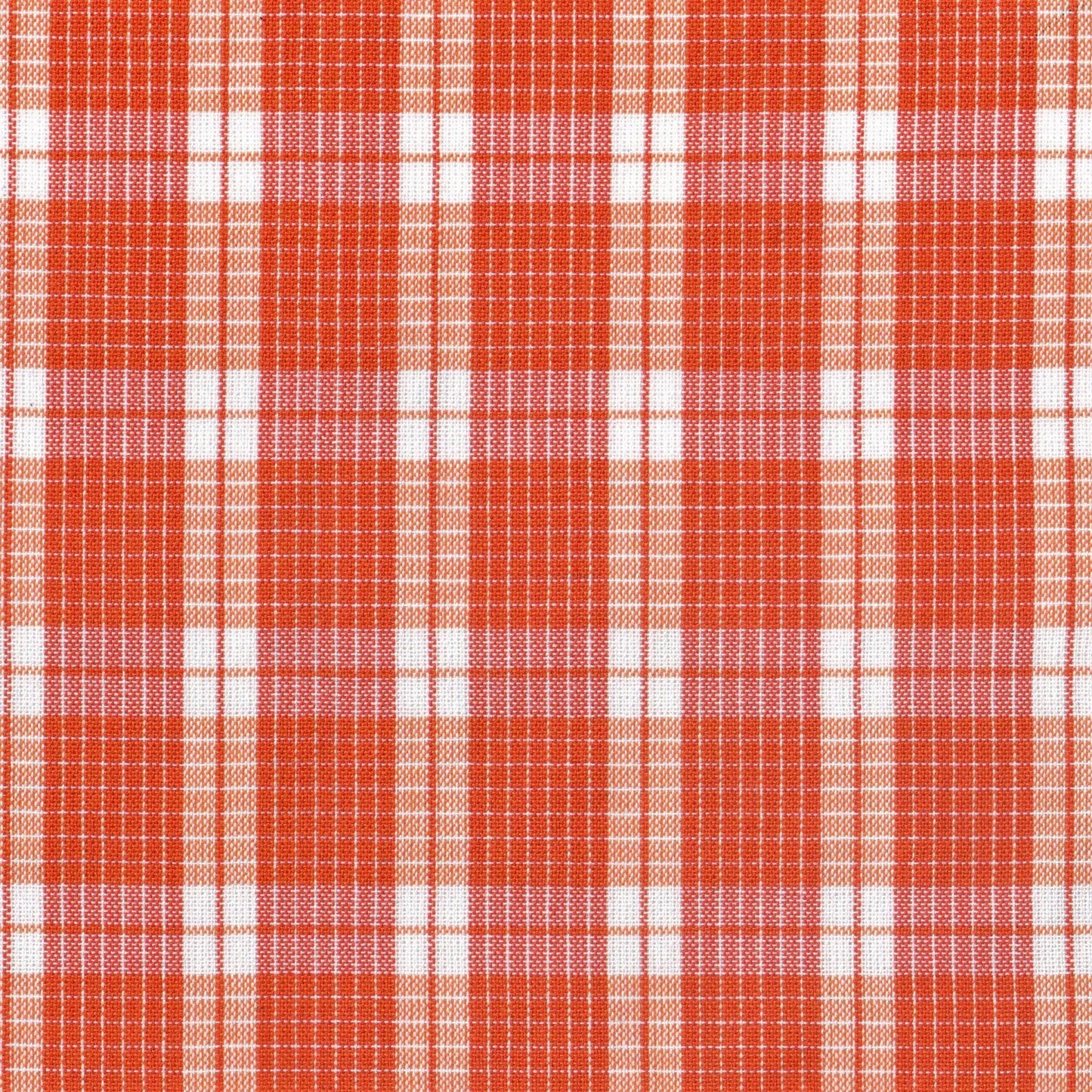 Tela Dacron SchoolLine, tejido de cuadros rojo y blanco tipo tartán, ideal para uniformes escolares.