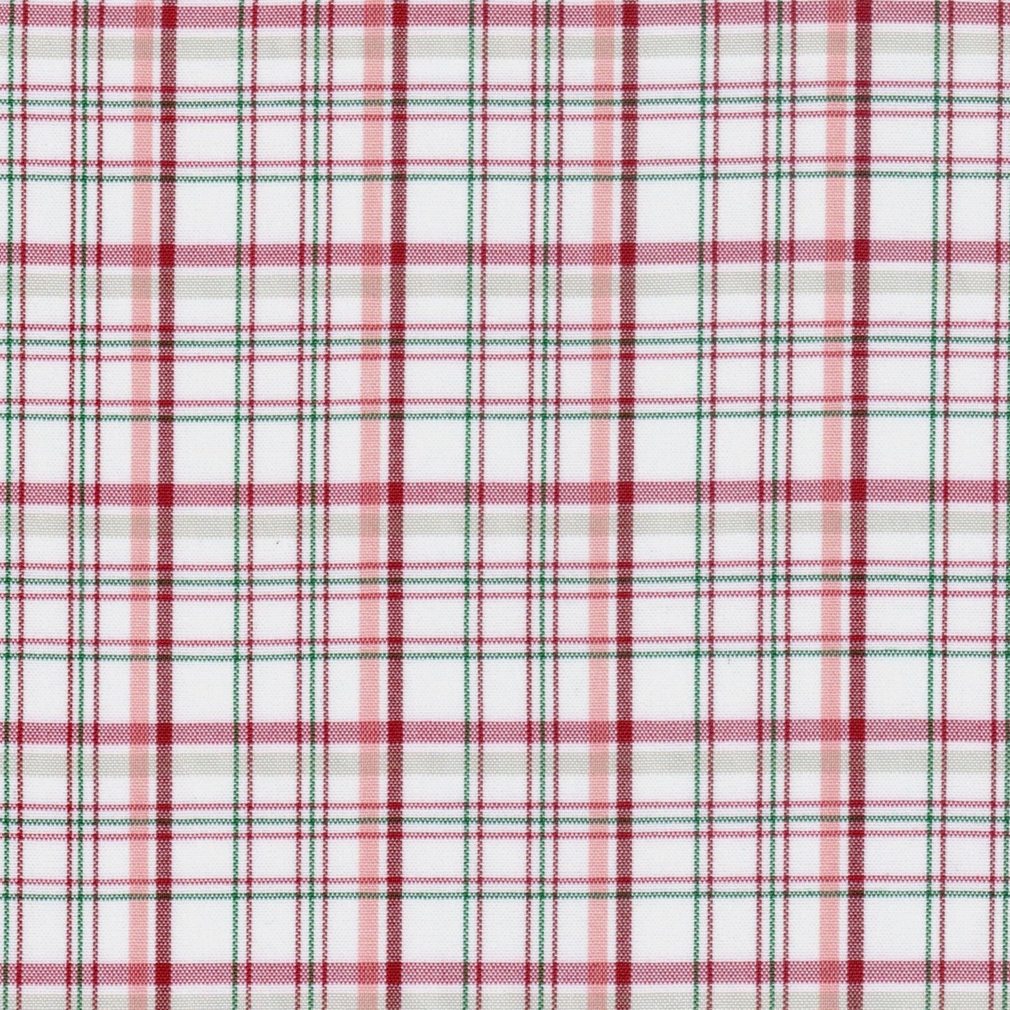 Tela SchoolLine 13002401, cuadros rojos y verdes sobre blanco; ideal para uniformes escolares e institucionales.