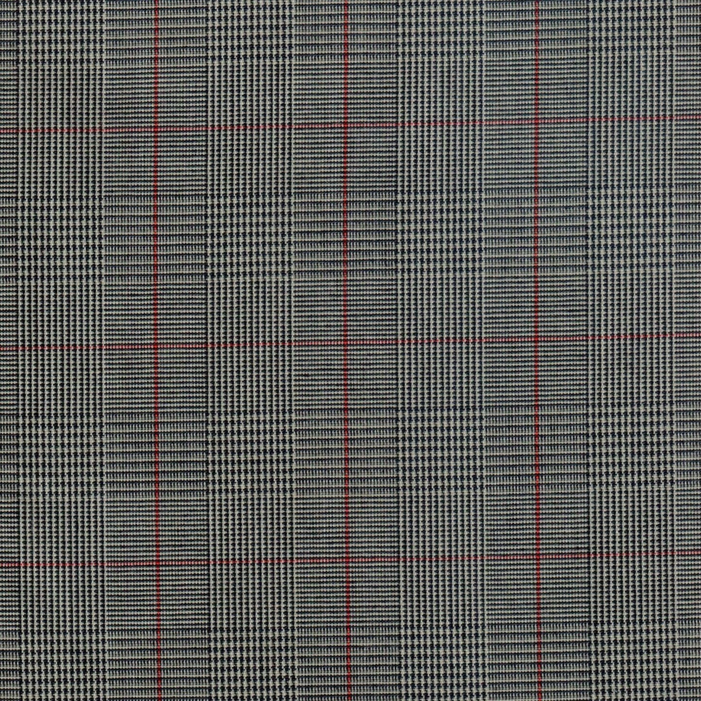 Tela 13002403 Dacron de SchoolLine, tartán gris con líneas rojas, ideal para uniformes escolares e institucionales
