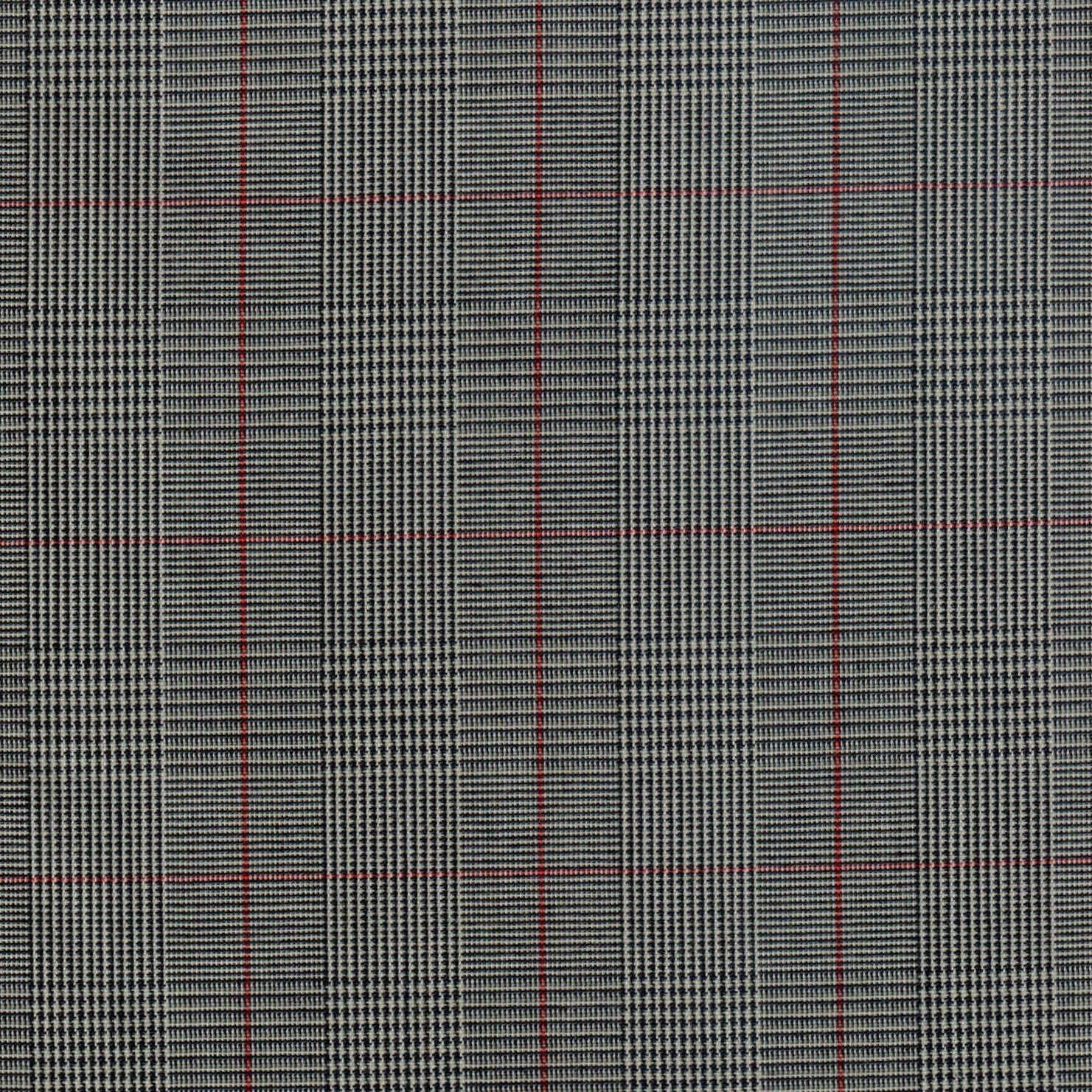 Tela 13002403 Dacron de SchoolLine, tartán gris con líneas rojas, ideal para uniformes escolares e institucionales