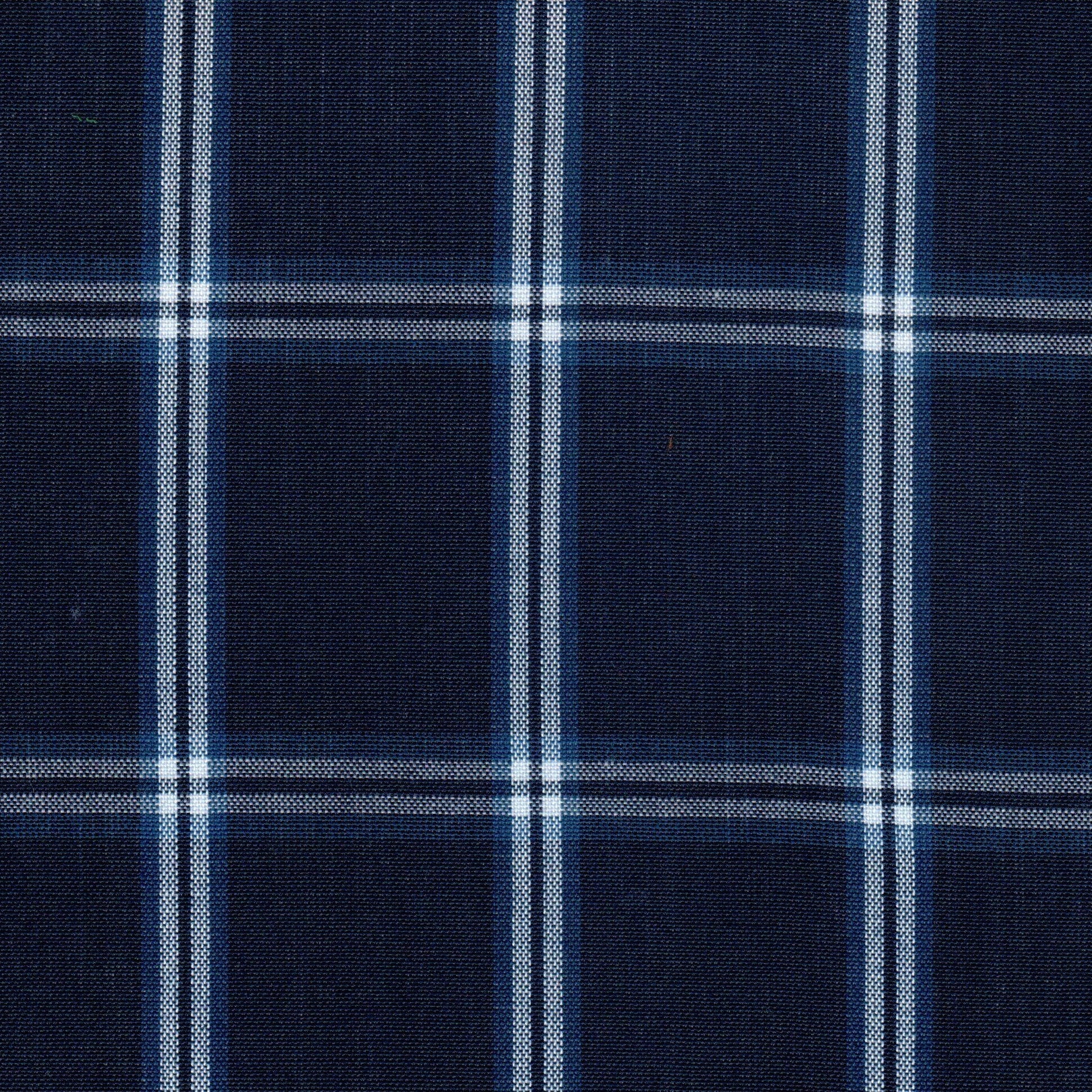 Tela SchoolLine 13002404 Dacron, tela a cuadros azul marino con gris, perfecta para uniformes escolares e institucionales.