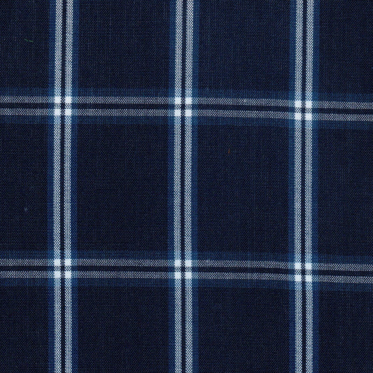 Tela SchoolLine 13002404 Dacron, tela a cuadros azul marino con gris, perfecta para uniformes escolares e institucionales.
