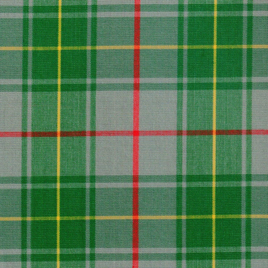 Tela de tartán verde con cuadros rojos y rayas amarillas, ideal para uniformes escolares, SchoolLine