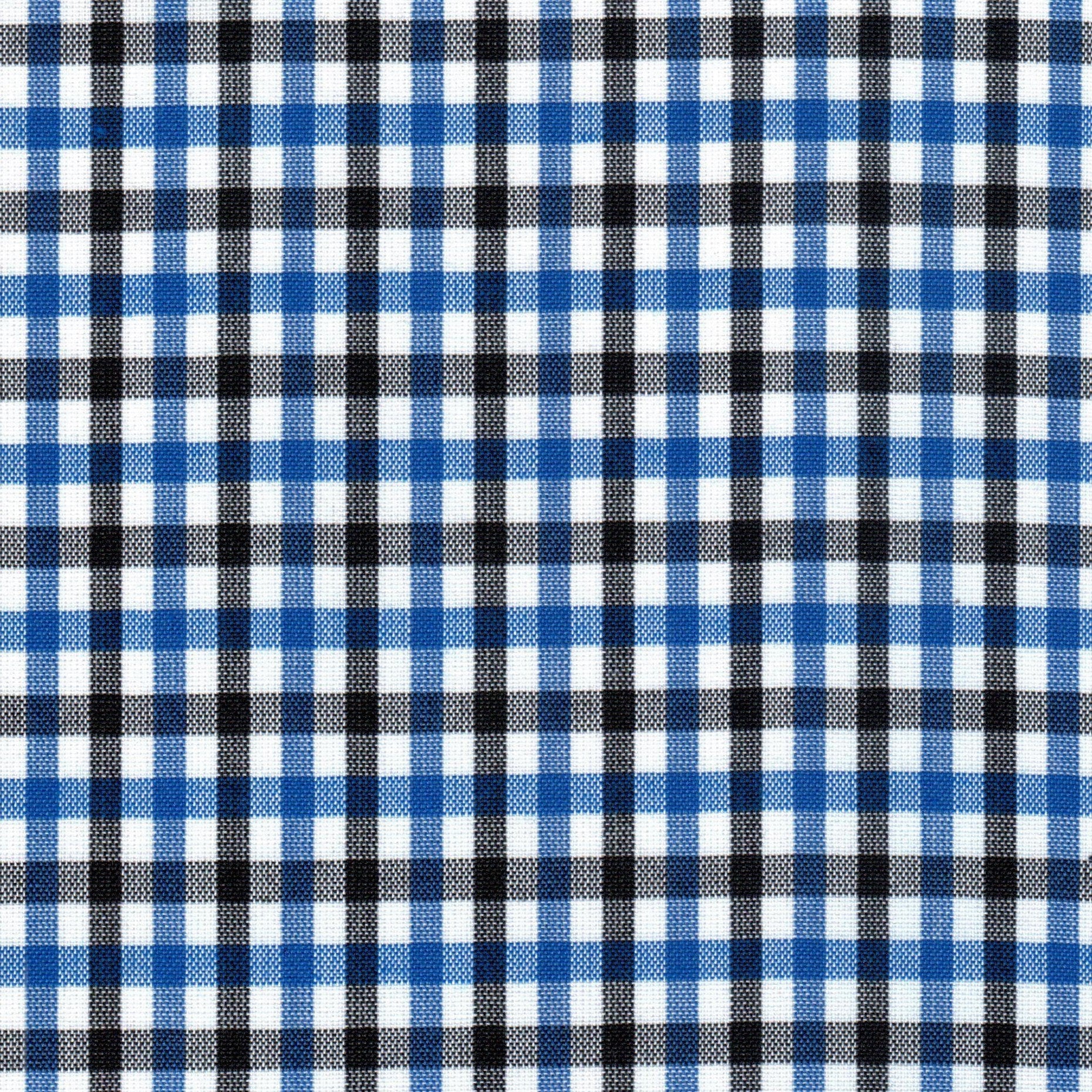 Tela 13002418 Dacron uniforme de SchoolLine, cuadros azul, blanco y negro para uniformes escolares.