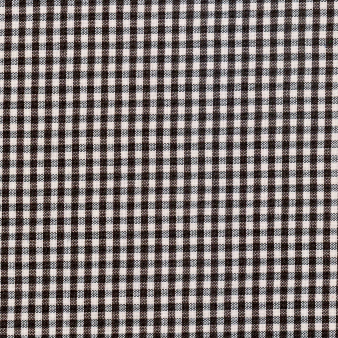 Tela gingham negra y blanca con cuadros pequeños; ideal para uniformes escolares SchoolLine 13002420 Dacron.