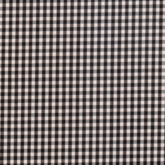 Tela gingham negra y blanca con cuadros pequeños; ideal para uniformes escolares SchoolLine 13002420 Dacron.