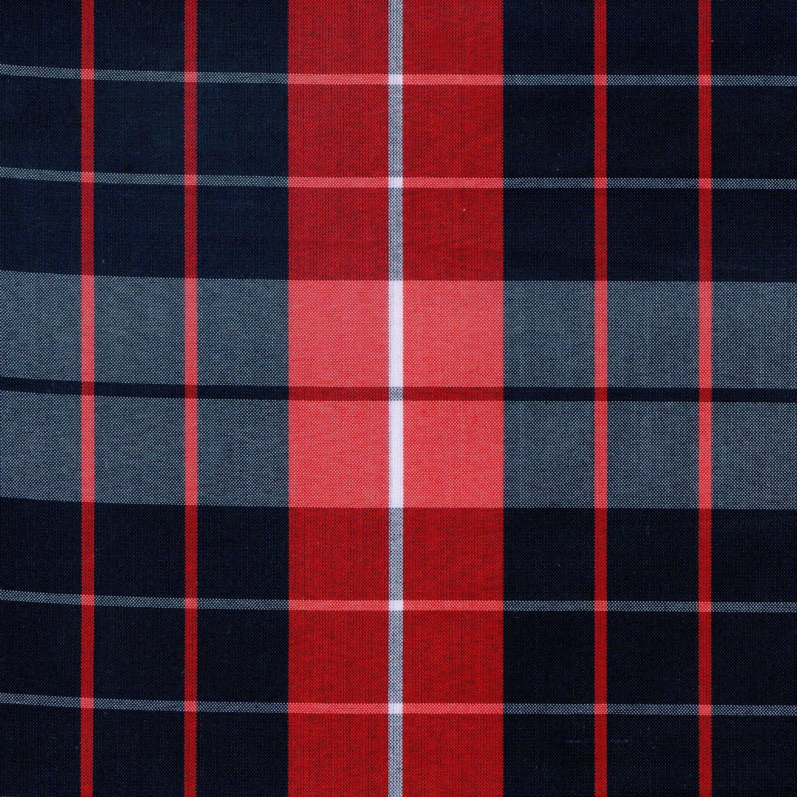 Tela 13002425 Dacron de SchoolLine tartán azul, rojo y negro; ideal para uniformes escolares e institucionales.