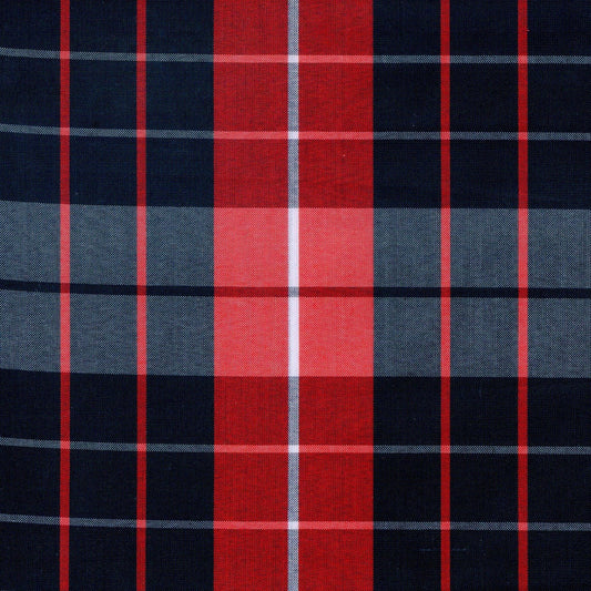 Tela 13002425 Dacron de SchoolLine tartán azul, rojo y negro; ideal para uniformes escolares e institucionales.