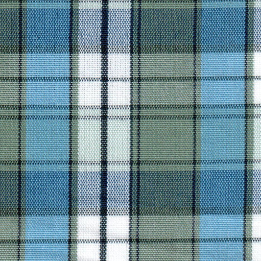 Tela 13002429 Dacron SchoolLine: tela a cuadros azul, verde y blanco; ideal para uniformes escolares e institucionales.