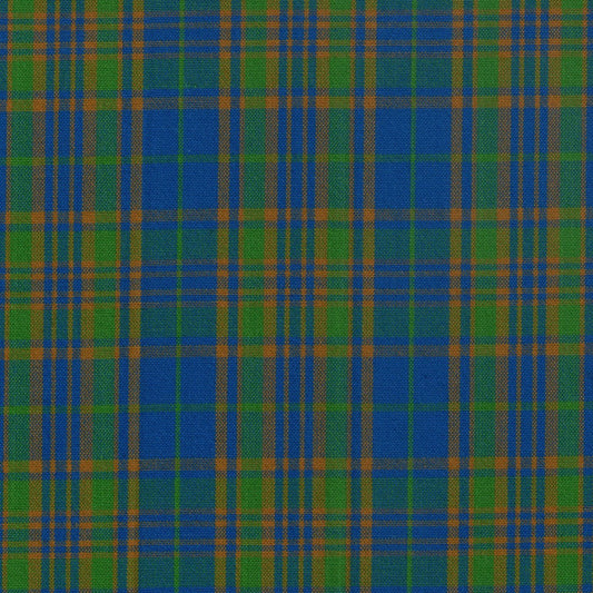 Tela Dacron SchoolLine, tartán azul, verde y naranja, ideal para uniformes escolares e institucionales.