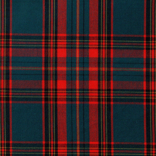 Tela Dacron SchoolLine 13002436 en tartán rojo y verde; tela para uniformes escolares e institucionales.