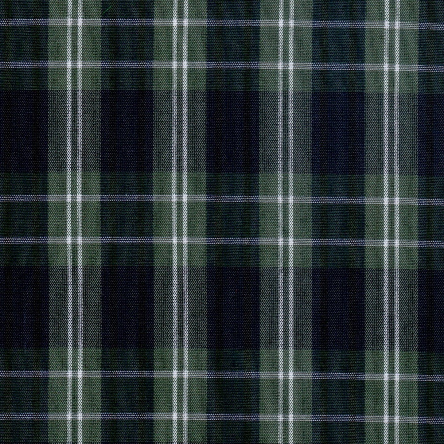 Tela escocesa SchoolLine 13002440 Dacron: verde y azul marino con blanco, ideal para uniformes escolares e institucionales.