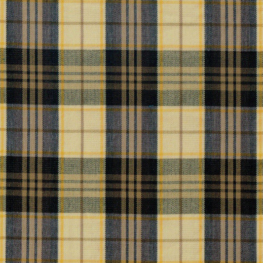 Tela SchoolLine 13002443 Dacron: tela a cuadros amarillo y azul marino con líneas negras, ideal para uniformes escolares e institucionales.