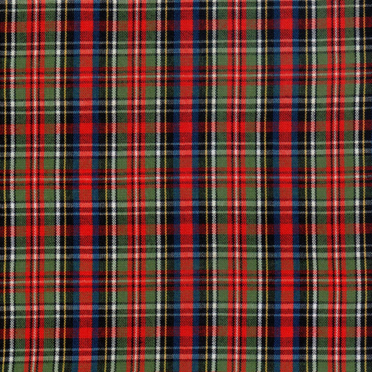 Tela SchoolLine 13002448 plaid rojo, verde y negro; mezcla Dacron, ideal para uniformes escolares e institucionales.