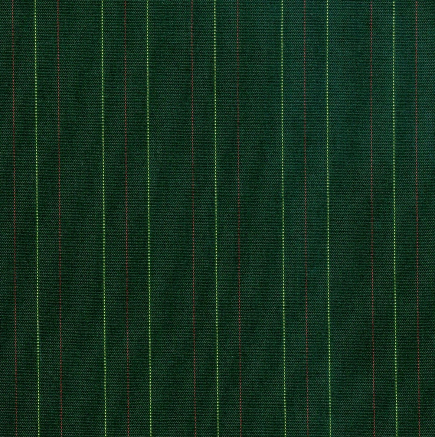 Tela Dacron SchoolLine para uniforme en verde oscuro con rayas verticales finas verde lima y rojo