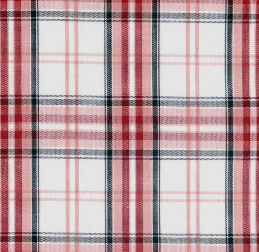 Tela SchoolLine 13002454, cuadros rojo/negro/blanco; tela Dacron/CS para uniformes escolares e institucionales.