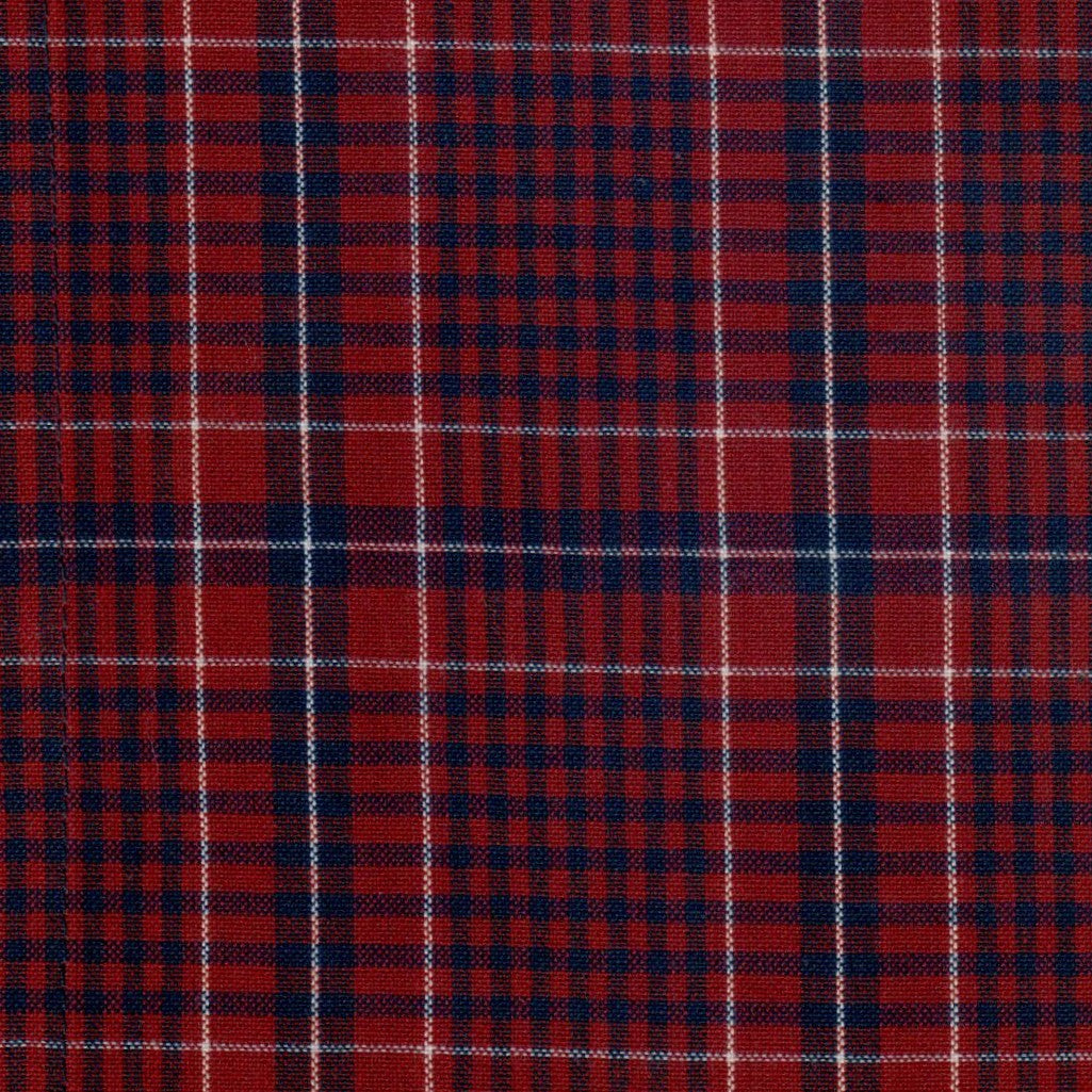 Tela SchoolLine 13002457 Dacron en tartán rojo y azul marino, cuadros, ideal para uniformes escolares e institucionales.