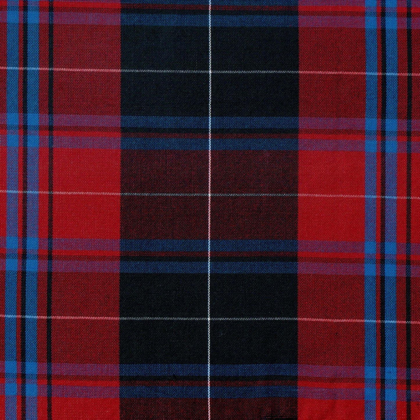 Tela tartán roja, azul y negra de Dacron SchoolLine, ideal para uniformes escolares e institucionales.