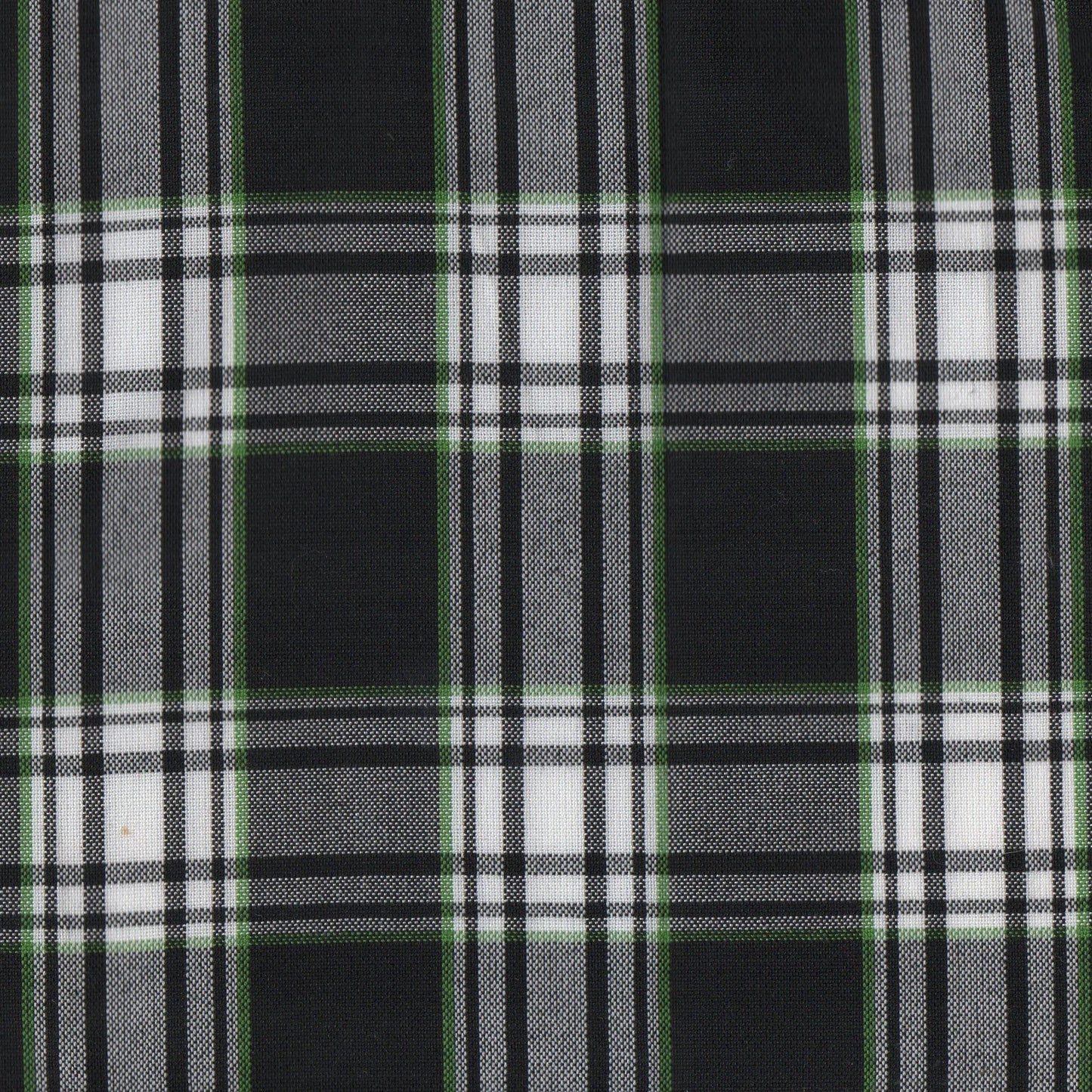 Tela SchoolLine 13002485 Dacron uniforme: tejido tartán en negro, blanco y verde para uniformes escolares