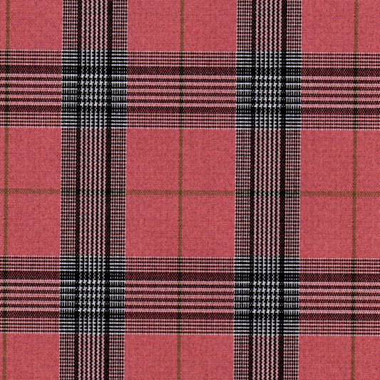 Tela 13002487 Dacron uniforme SchoolLine: rosa con cuadros negro/blanco, ideal para uniformes escolares.