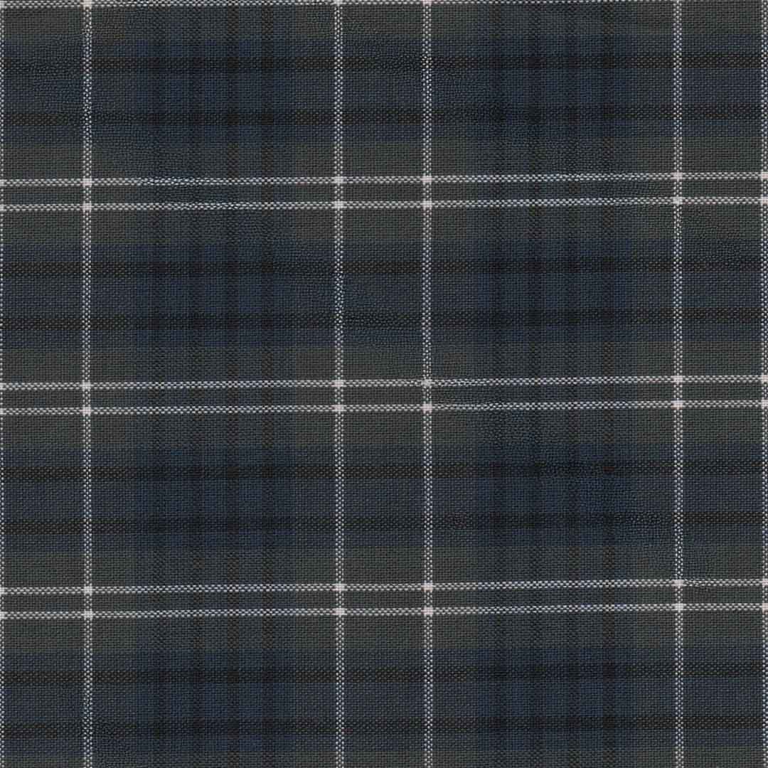 Tela para uniforme escolar en tono gris con lineas blancas y negras