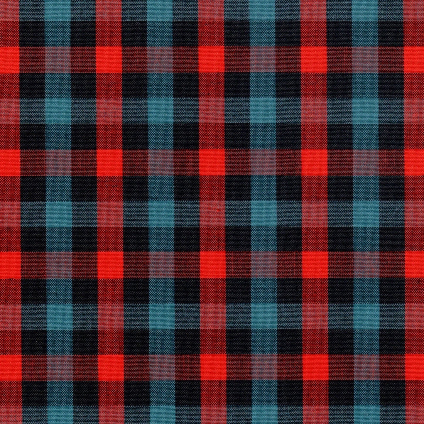 Tela de cuadros rojo, azul y negro Dacron para uniformes escolares e institucionales SchoolLine