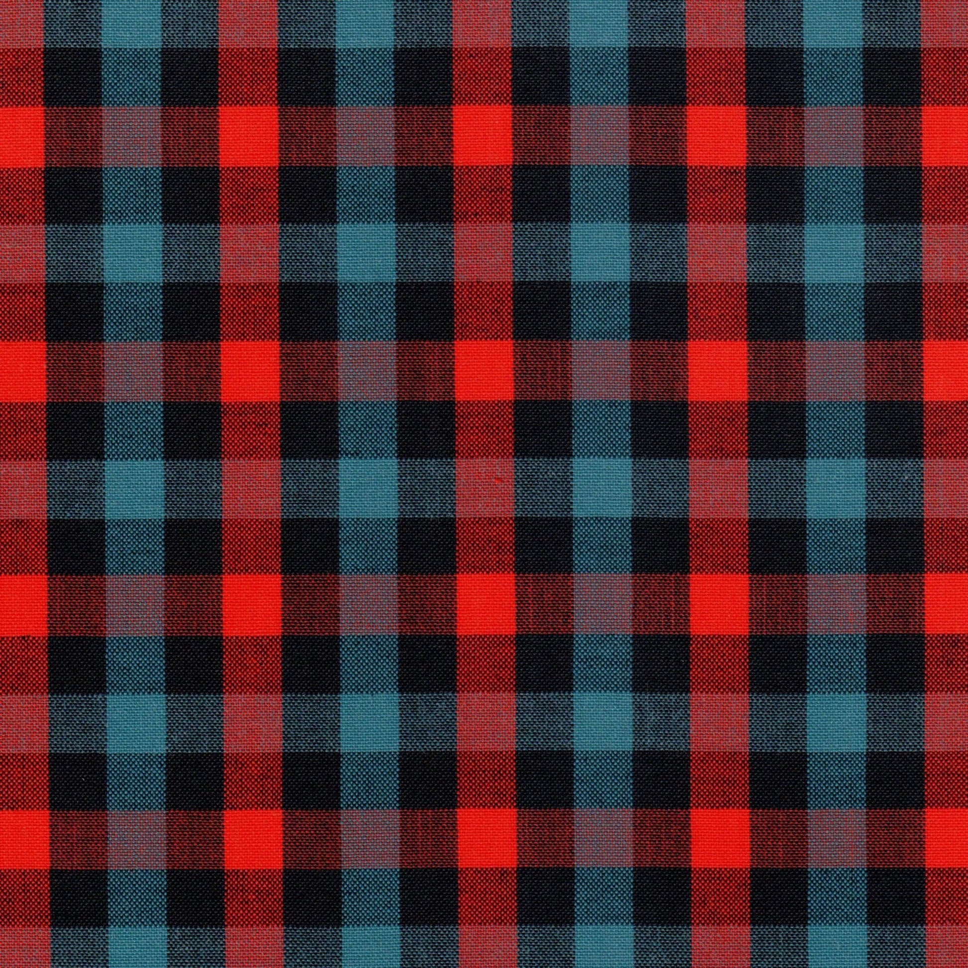 Tela de cuadros rojo, azul y negro Dacron para uniformes escolares e institucionales SchoolLine