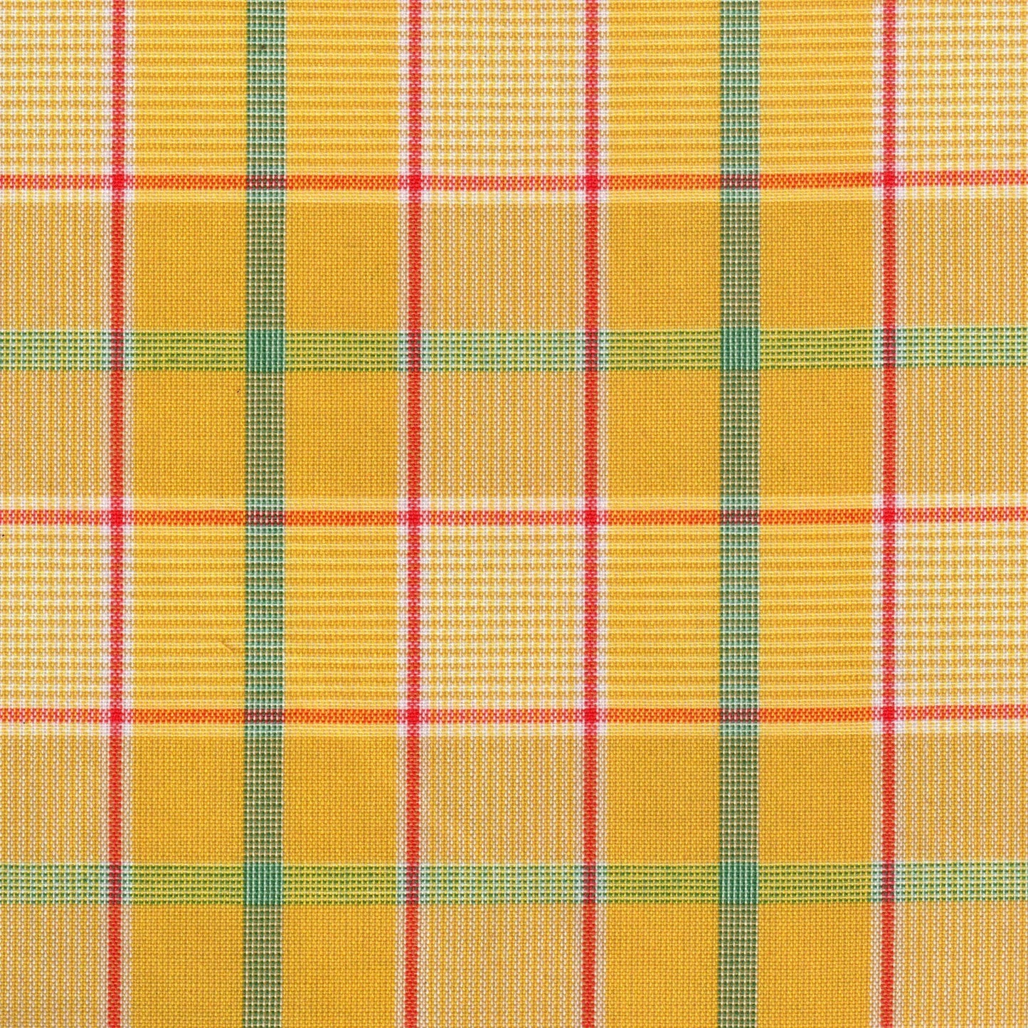 Tela SchoolLine 13002998 Dacron, a cuadros amarillo/verde/rojo, ideal para uniformes escolares e institucionales.
