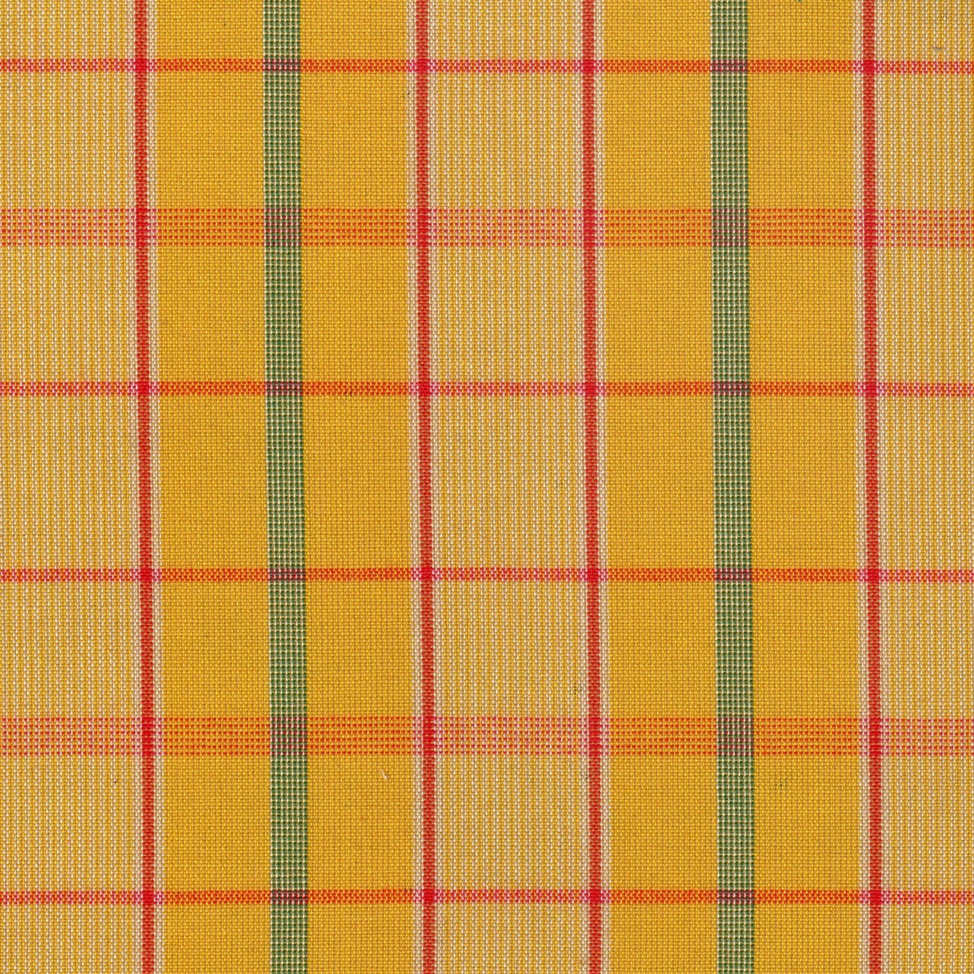 Tela SchoolLine 13002999 Dacron uniforme: tela amarilla con cuadros rojos y verdes, ideal para uniformes escolares e institucionales