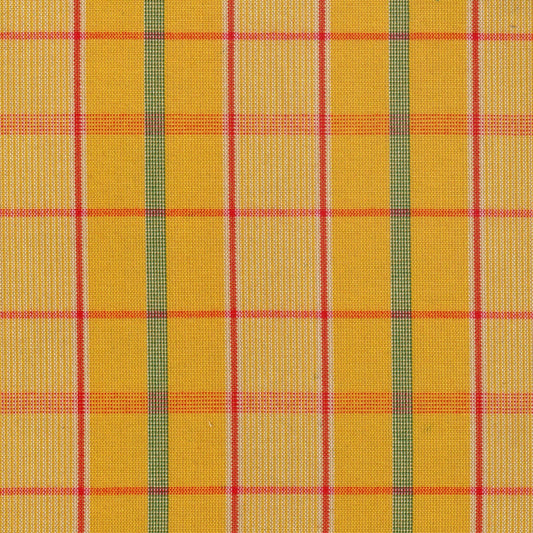 Tela SchoolLine 13002999 Dacron uniforme: tela amarilla con cuadros rojos y verdes, ideal para uniformes escolares e institucionales