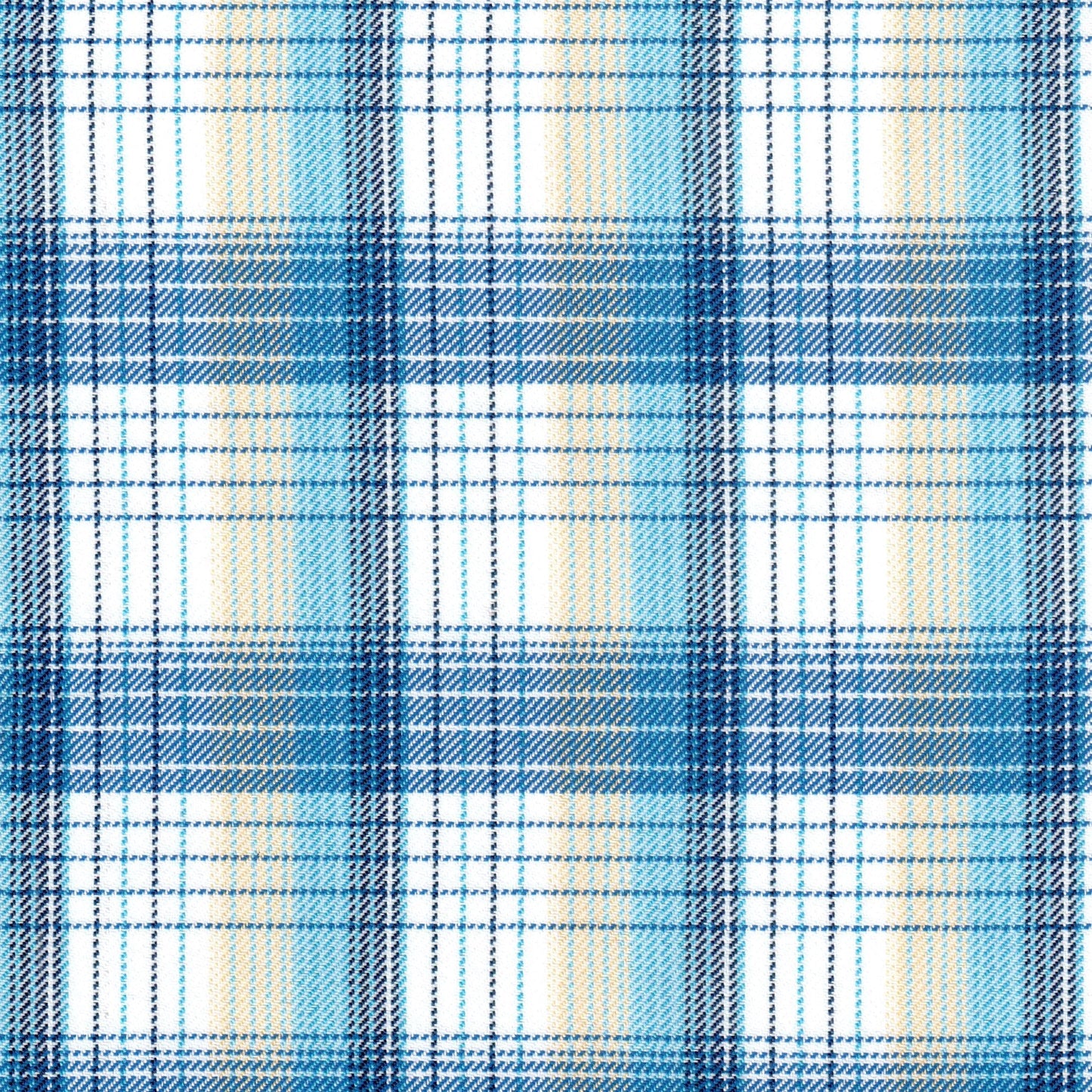 Tela diagonal de poliéster azul con cuadro tartán azul/beige, ideal para uniformes escolares e institucionales | SchoolLine