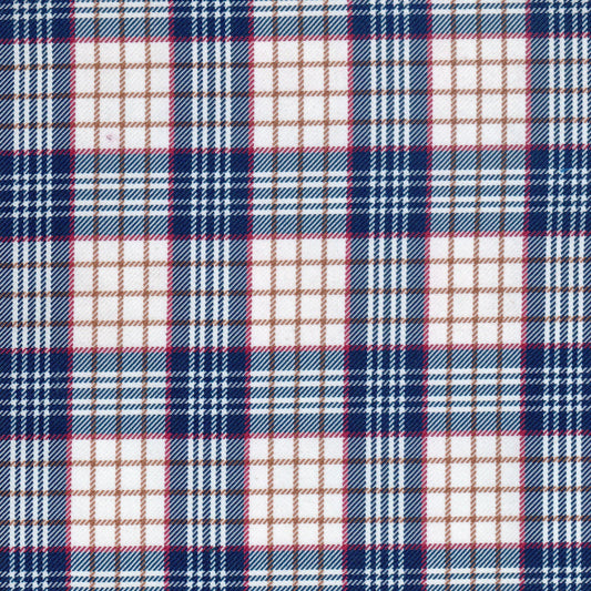 Tela 13003028 Poliéster diagonal azul, blanco y rojo; ideal para uniformes escolares e institucionales SchoolLine