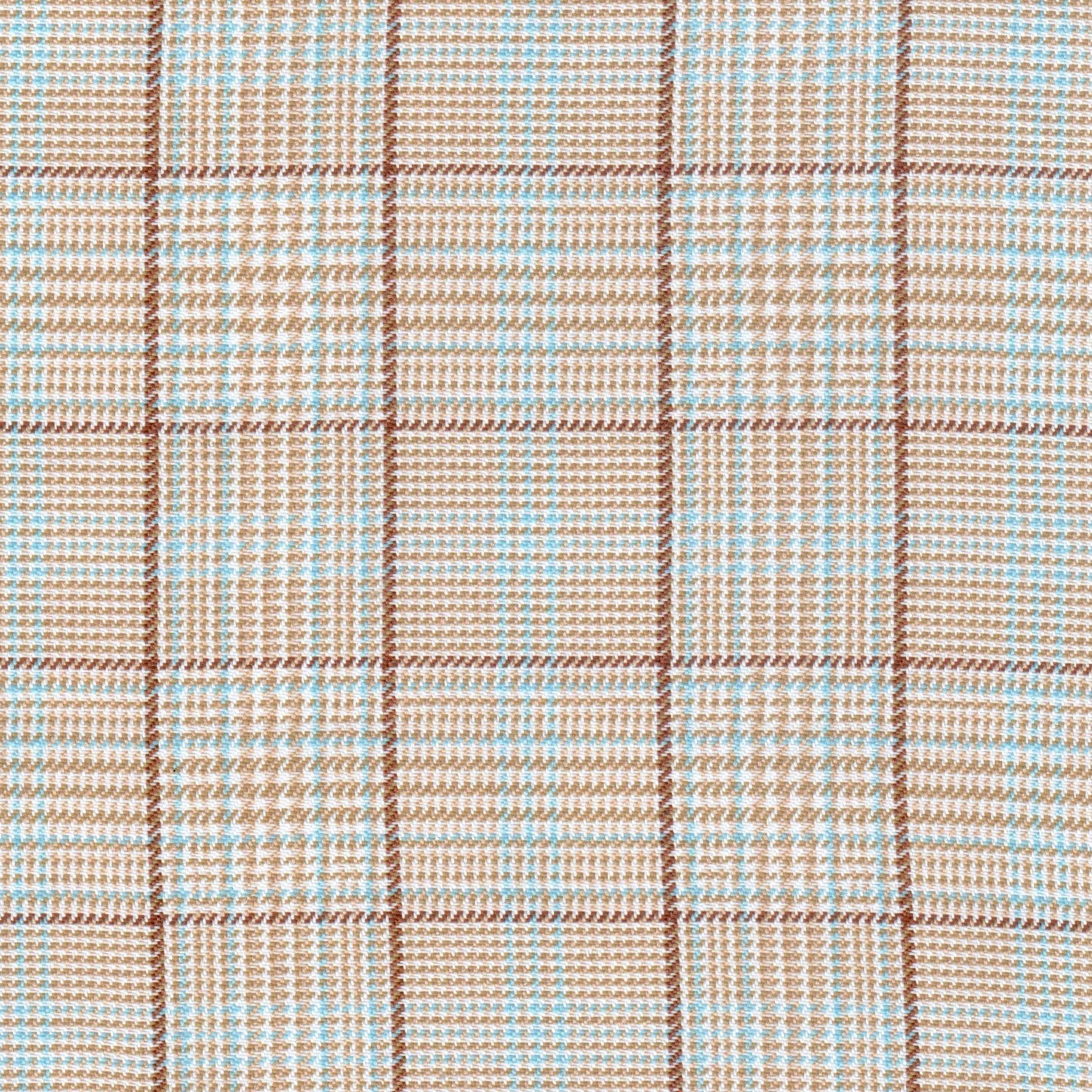 Tela diagonal de poliéster SchoolLine en beige, marrón y azul claro; ideal para uniformes escolares e institucionales.