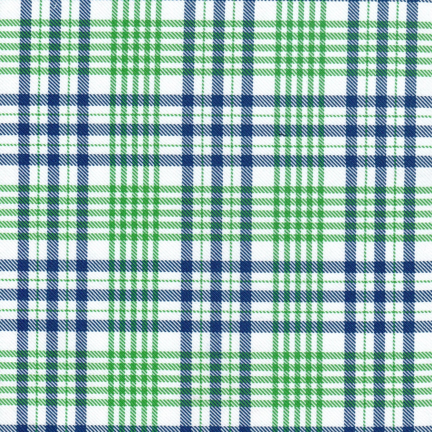 Tela diagonal de poliéster SchoolLine, azul y verde a cuadros, ideal para uniformes escolares y textiles institucionales.