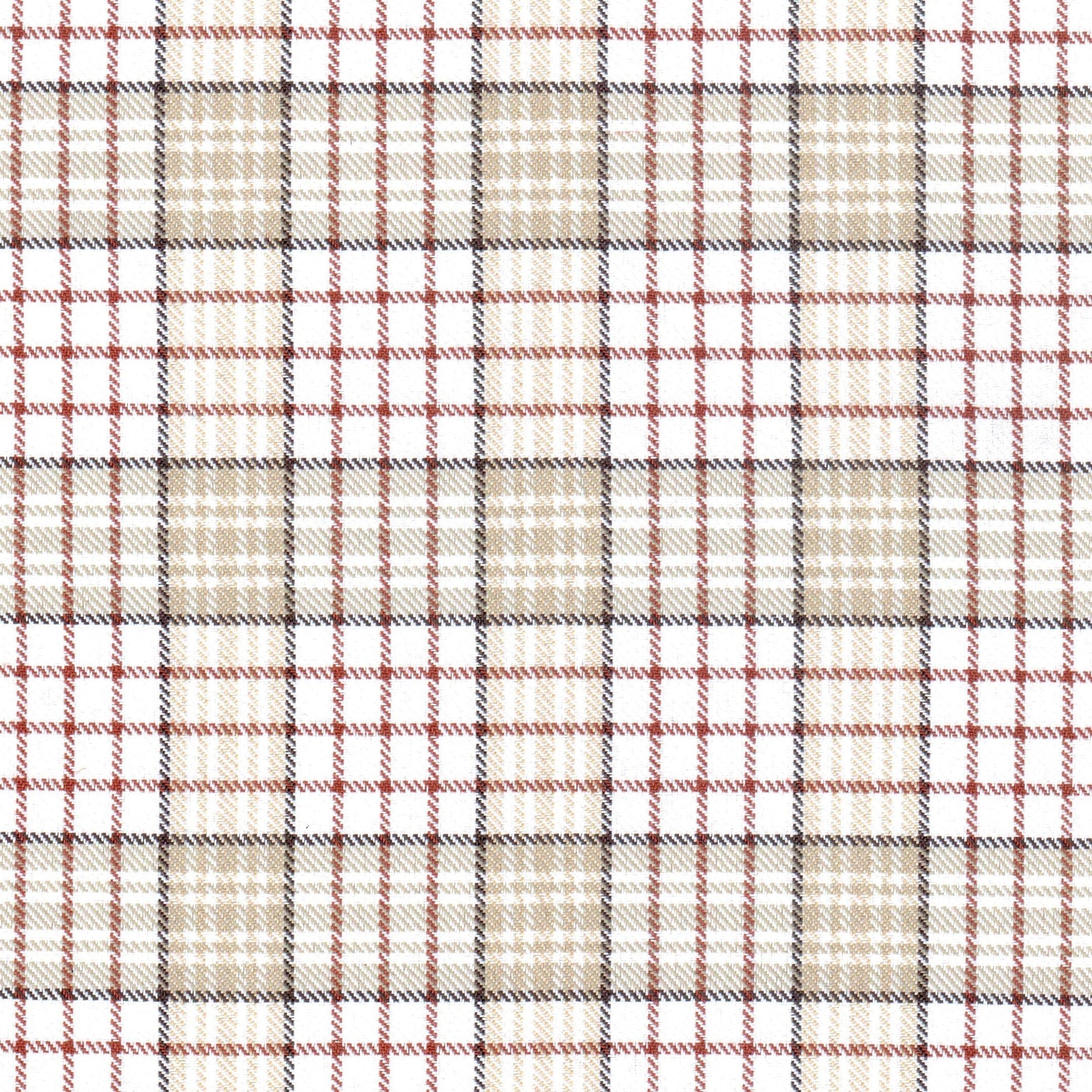 Tela poliéster diagonal SchoolLine en tartán beige/crema con líneas rojas y azules, ideal para uniformes escolares e institucionales.