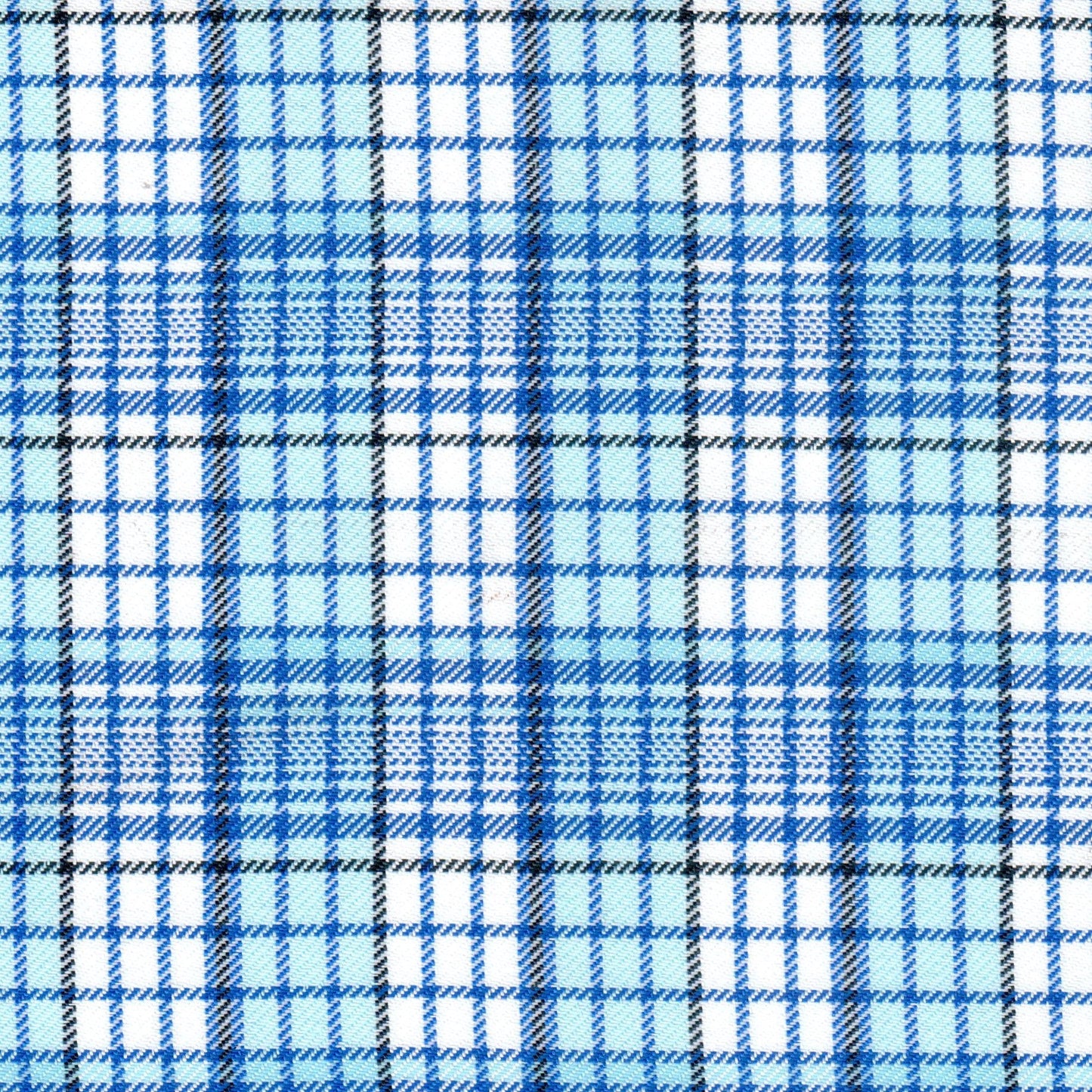 Tela diagonal de poliéster SchoolLine en azul claro y turquesa con blanco; ideal para uniformes escolares e institucionales.