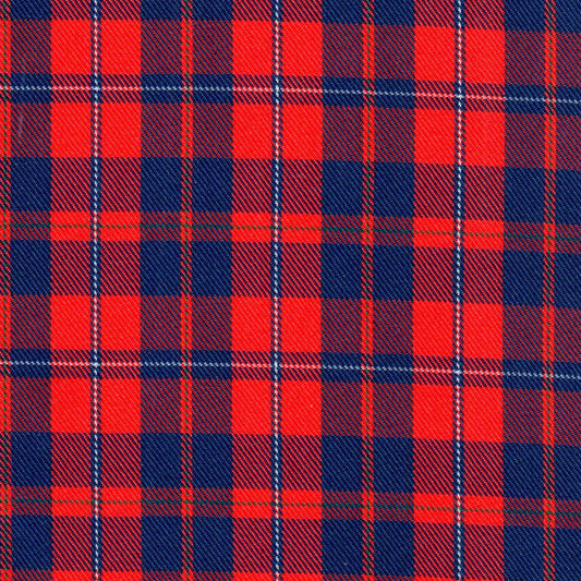 Tela poliéster jacquard diagonal en tartán rojo y azul; ideal para uniformes escolares e institucionales SchoolLine.