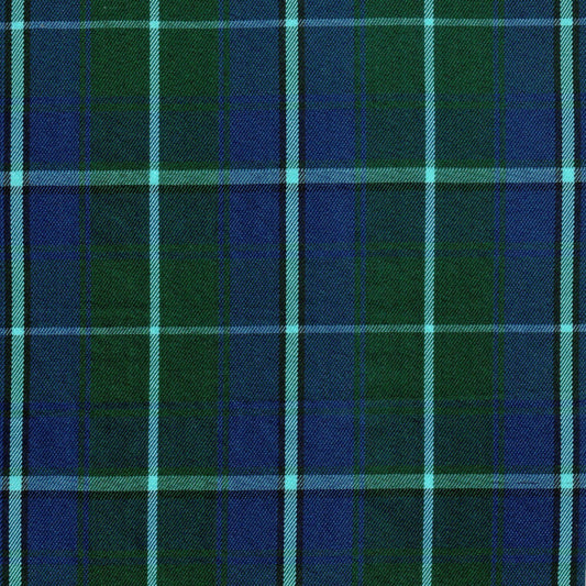 Tela polyester SchoolLine, jacquard diagonal a cuadros azul verde turquesa, ideal para uniformes escolares e institucionales.