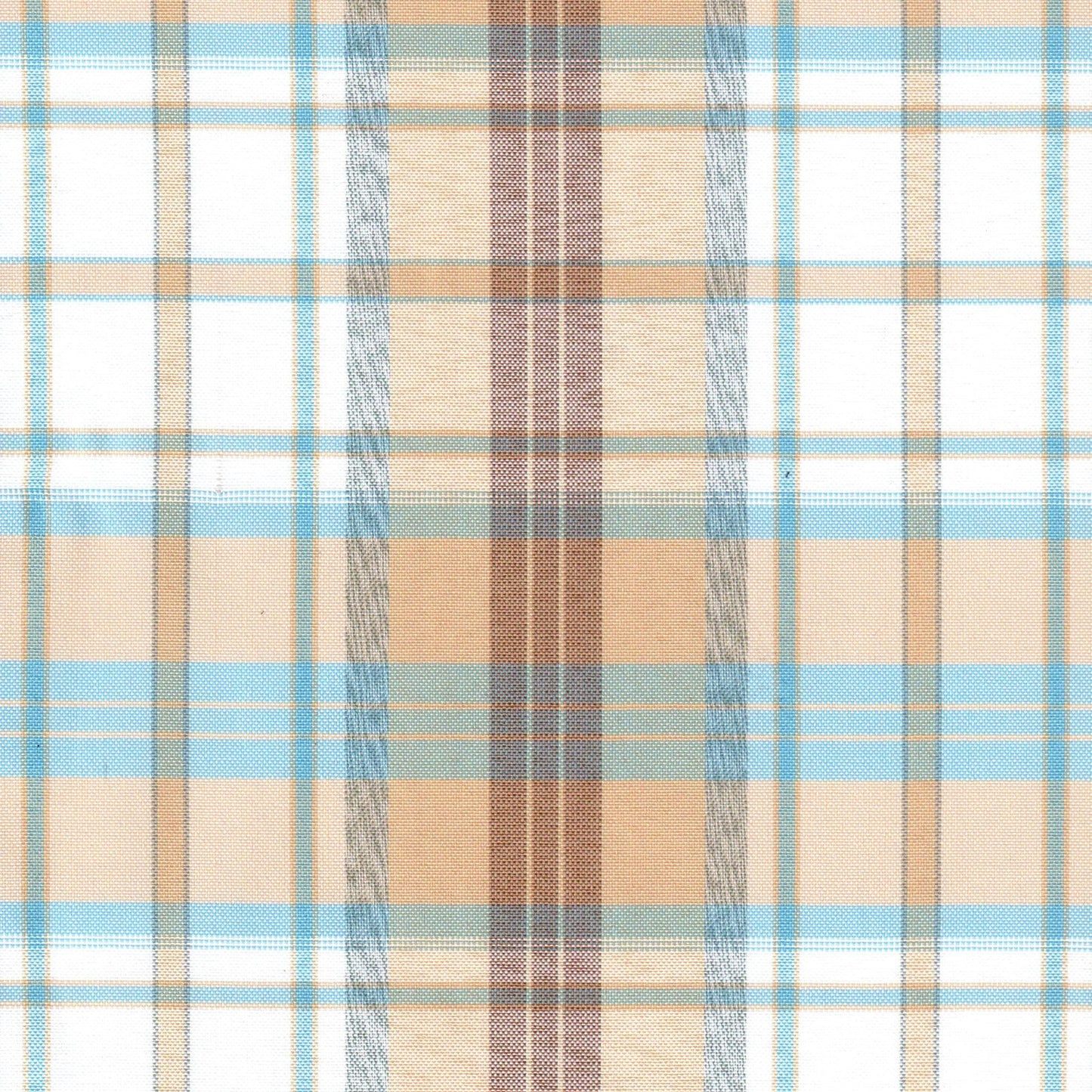 Tela moline de poliéster SchoolLine, diseño a cuadros beige, azul y marrón, ideal para uniformes escolares e institucionales