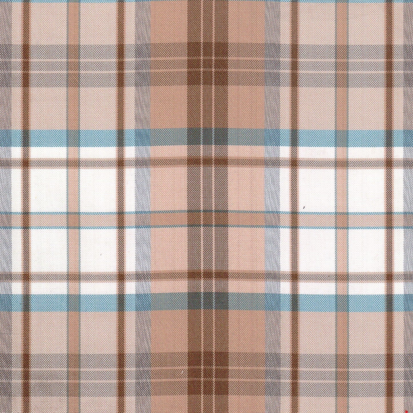 Tela de poliéster moline a cuadros beige, marrón y azul; ideal para uniformes escolares e institucionales SchoolLine