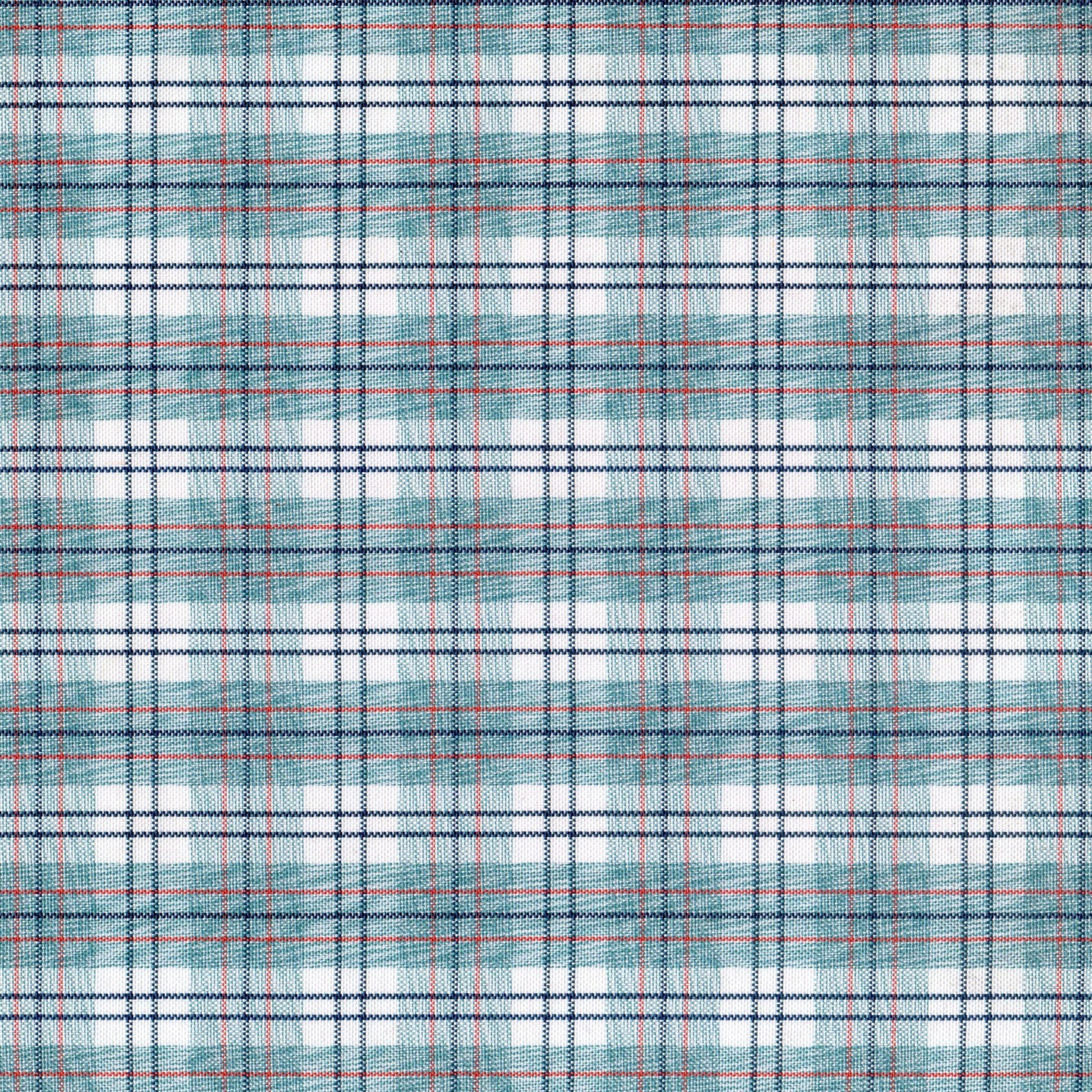 Tela 13008051 poliéster en plaid azul turquesa y rojo; ideal para uniformes escolares e institucionales SchoolLine