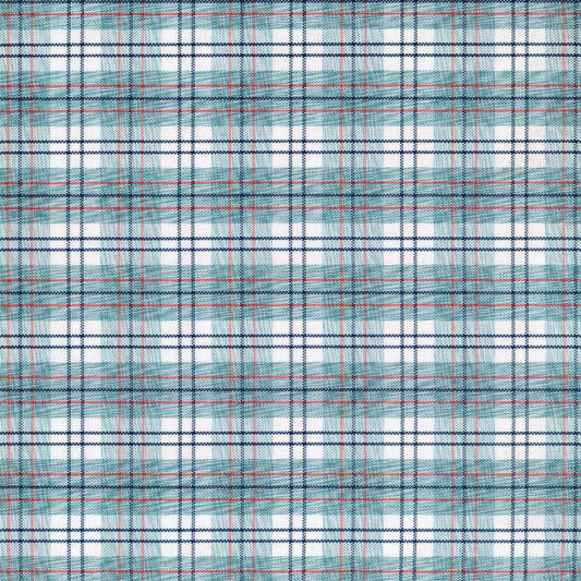 Tela 13008051 poliéster en plaid azul turquesa y rojo; ideal para uniformes escolares e institucionales SchoolLine