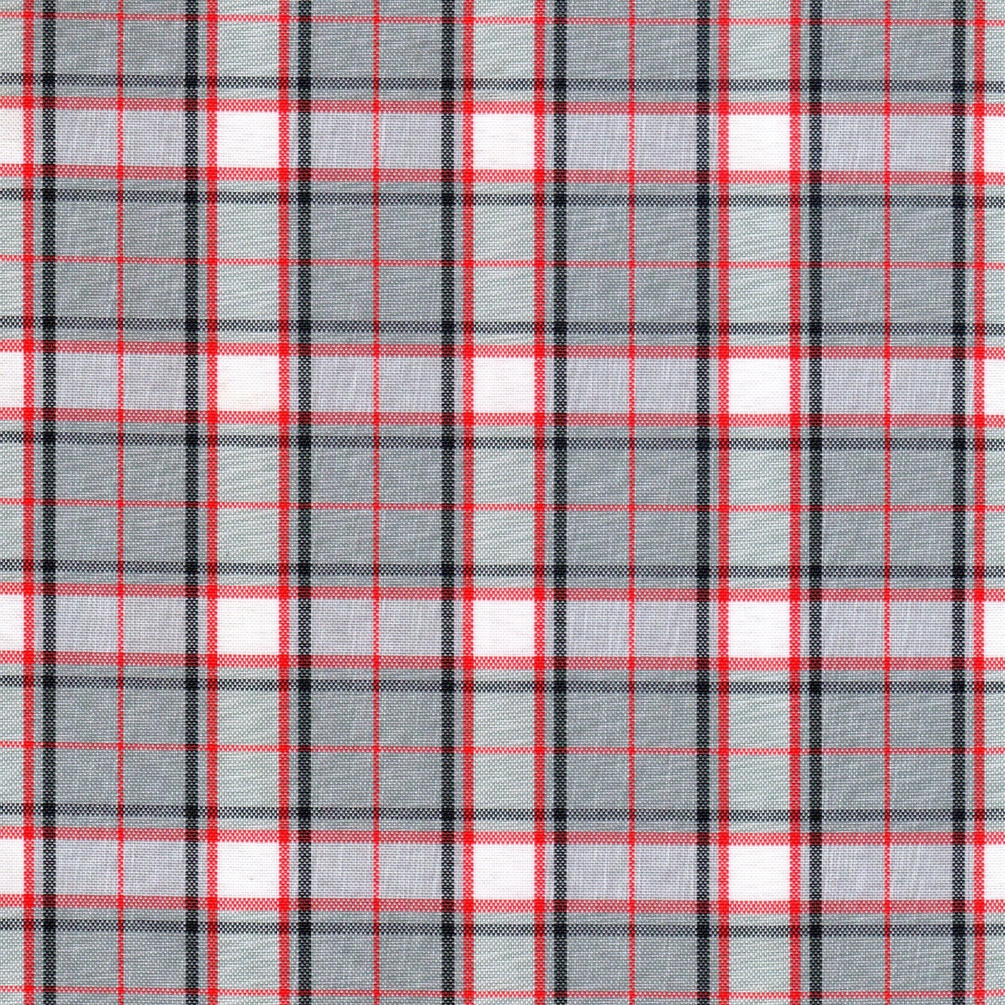 Tela moline de poliéster SchoolLine: tela a cuadros rojo, negro y gris para uniformes escolares e institucionales.