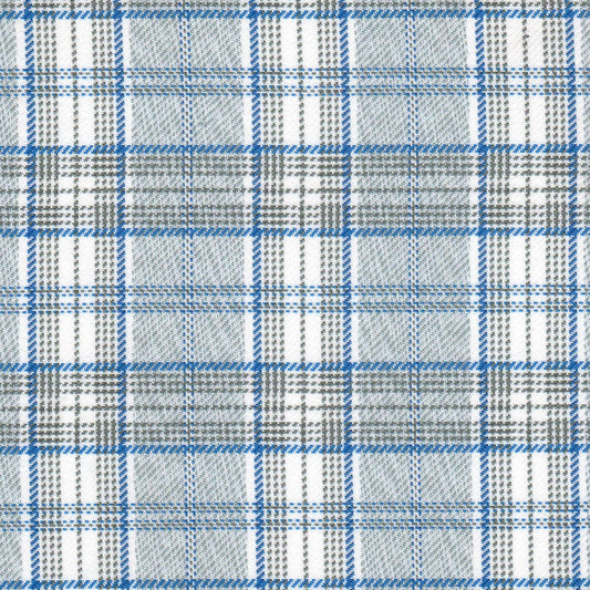 Tela de moline diagonal azul y blanco de SchoolLine, poliéster, ideal para uniformes escolares e institucionales.