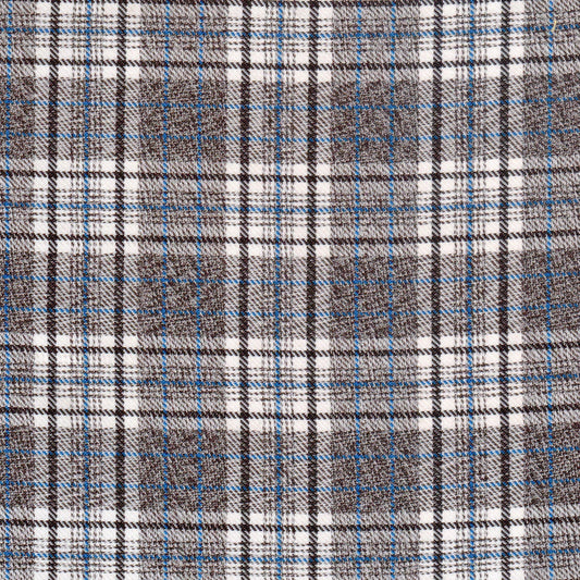 Tela diagonal de poliéster en estampado cuadro gris, negro y azul, ideal para uniformes escolares e institucionales SchoolLine