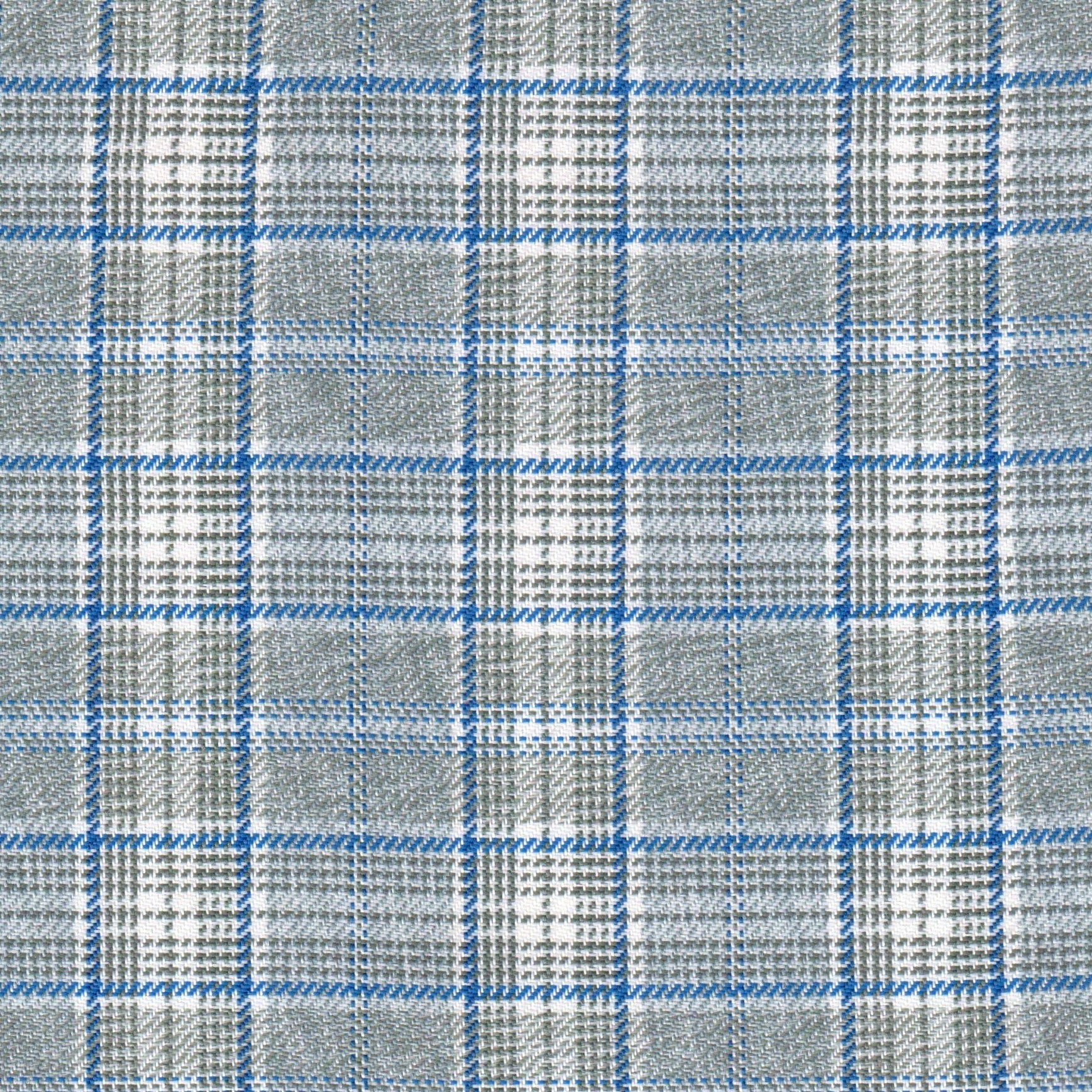 Tela poliéster diagonal gris con cuadros azules; ideal para uniformes escolares e institucionales, SchoolLine