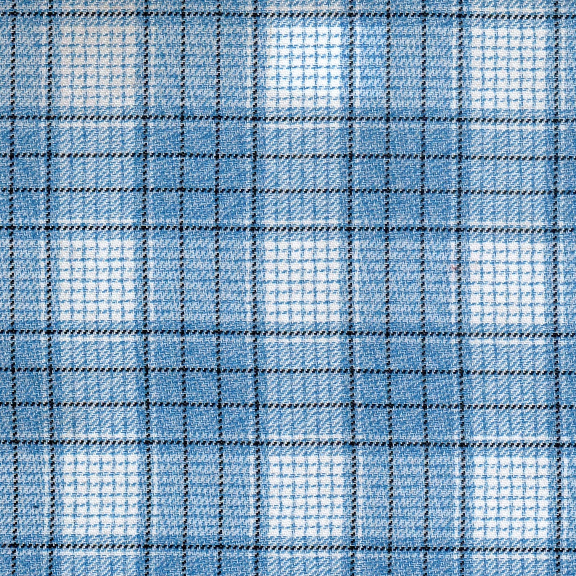 Tela 13009017 poliéster diagonal en azul y blanco a cuadros; ideal para uniformes escolares e institucionales SchoolLine.