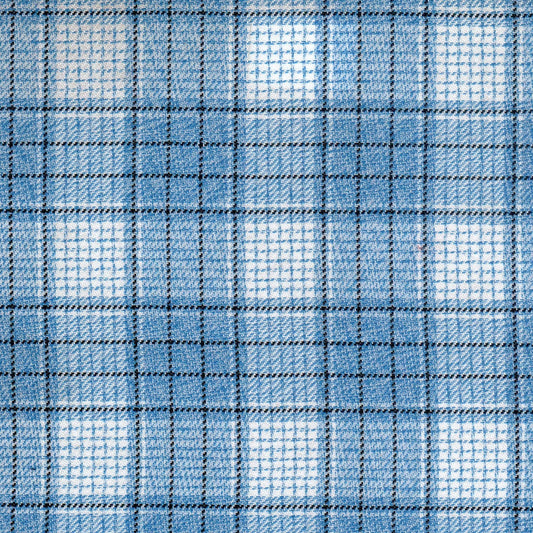 Tela 13009017 poliéster diagonal en azul y blanco a cuadros; ideal para uniformes escolares e institucionales SchoolLine.