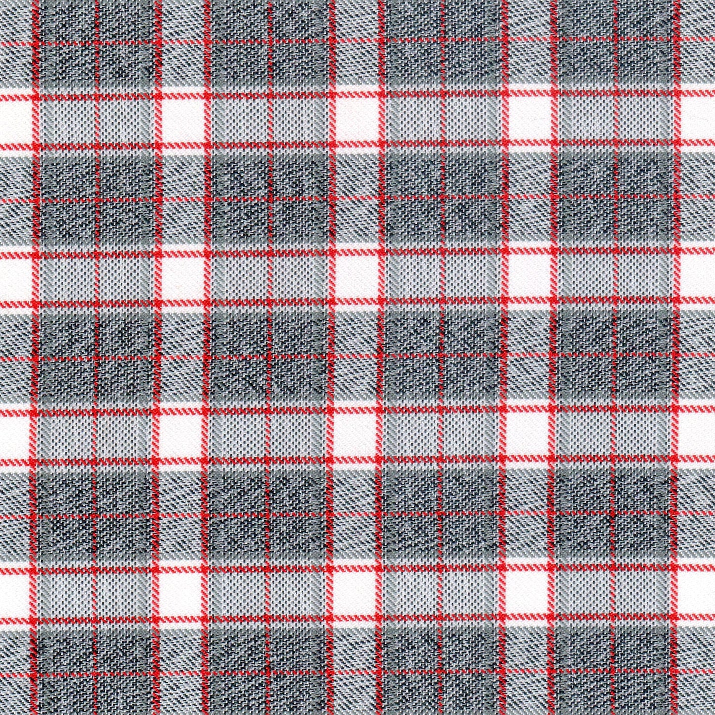 Tela de poliéster diagonal moline en cuadros azul, gris y rojo; ideal para uniformes escolares e institucionales SchoolLine.